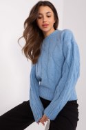 Sweter Damski Model AT-SW-0146.10P Light Blue - AT AT Sweter Damski Model AT-SW-0146.10P Light Blue - AT AT