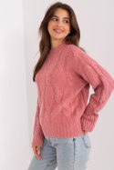 Sweter Damski Model AT-SW-0146.10P Pink - AT AT Sweter Damski Model AT-SW-0146.10P Pink - AT AT