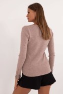 Sweter Damski Model AT-SW-2334.91 Dark Beige - AT AT Sweter Damski Model AT-SW-2334.91 Dark Beige - AT AT