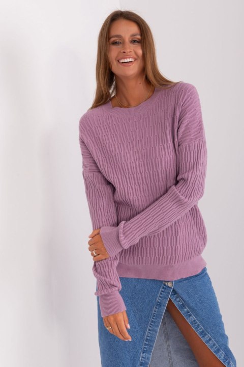 Sweter Damski Model AT-SW-2338.14P Light Violet - AT AT Sweter Damski Model AT-SW-2338.14P Light Violet - AT AT