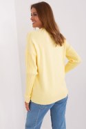 Sweter Damski Model AT-SW-2338.14P Light Yellow - AT AT Sweter Damski Model AT-SW-2338.14P Light Yellow - AT AT