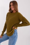 Sweter Damski Model AT-SW-2338.14P Oliwka - AT AT Sweter Damski Model AT-SW-2338.14P Oliwka - AT AT