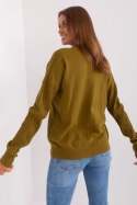 Sweter Damski Model AT-SW-2338.14P Oliwka - AT AT Sweter Damski Model AT-SW-2338.14P Oliwka - AT AT