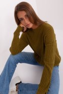 Sweter Damski Model AT-SW-2338.14P Oliwka - AT AT Sweter Damski Model AT-SW-2338.14P Oliwka - AT AT
