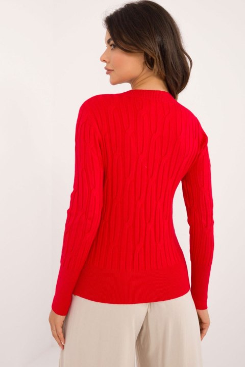 Sweter Damski Model AT-SW-2338-2.61 Red - AT AT Sweter Damski Model AT-SW-2338-2.61 Red - AT AT