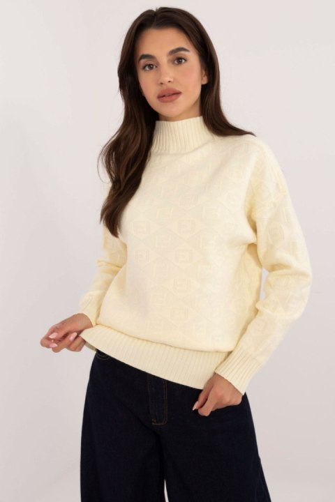 Sweter Damski Model AT-SW-2339.54 Light Yellow - AT AT Sweter Damski Model AT-SW-2339.54 Light Yellow - AT AT