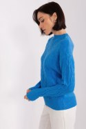 Sweter Damski Model AT-SW-2340.10 Blue - AT AT Sweter Damski Model AT-SW-2340.10 Blue - AT AT