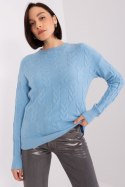Sweter Damski Model AT-SW-2340.43 Light Blue - AT AT Sweter Damski Model AT-SW-2340.43 Light Blue - AT AT