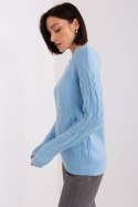 Sweter Damski Model AT-SW-2340.43 Light Blue - AT AT Sweter Damski Model AT-SW-2340.43 Light Blue - AT AT