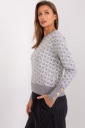 Sweter Damski Model AT-SW-2342.46P Grey - AT AT Sweter Damski Model AT-SW-2342.46P Grey - AT AT