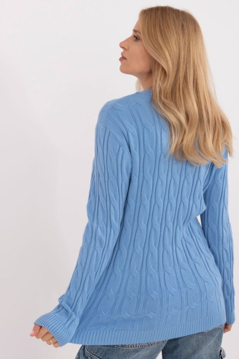 Sweter Damski Model AT-SW-2343.88 Blue - AT AT Sweter Damski Model AT-SW-2343.88 Blue - AT AT