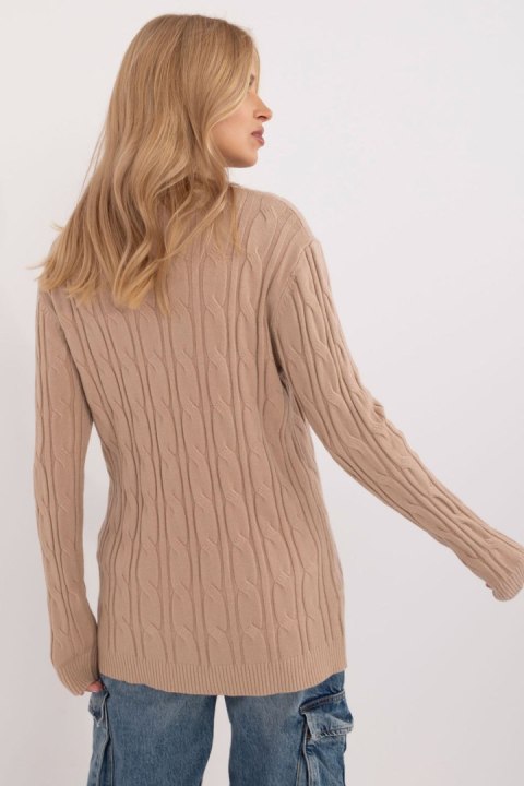 Sweter Damski Model AT-SW-2343.88 Camel - AT AT Sweter Damski Model AT-SW-2343.88 Camel - AT AT