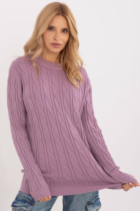 Sweter Damski Model AT-SW-2343.88 Violet - AT AT Sweter Damski Model AT-SW-2343.88 Violet - AT AT