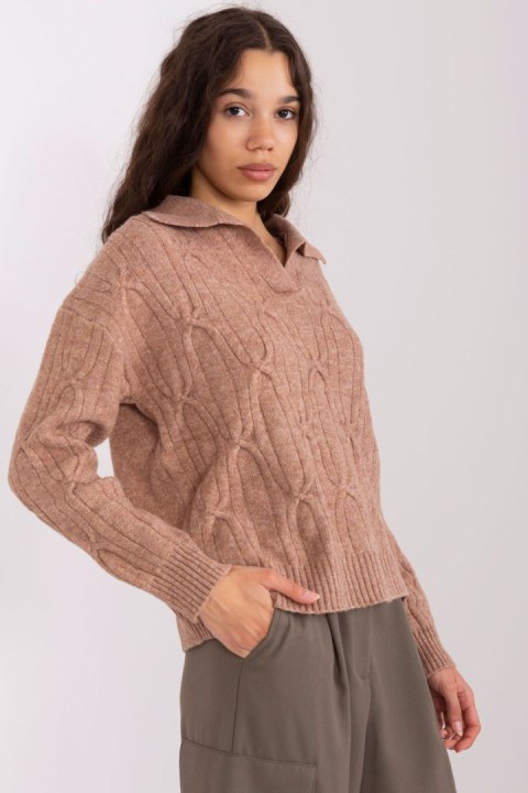 Sweter Damski Model AT-SW-2349-2.96 Brown - AT AT Sweter Damski Model AT-SW-2349-2.96 Brown - AT AT