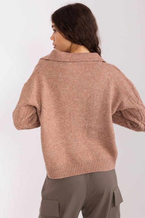 Sweter Damski Model AT-SW-2349-2.96 Brown - AT AT Sweter Damski Model AT-SW-2349-2.96 Brown - AT AT