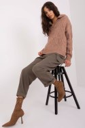 Sweter Damski Model AT-SW-2349-2.96 Brown - AT AT Sweter Damski Model AT-SW-2349-2.96 Brown - AT AT