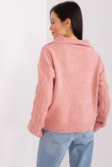 Sweter Damski Model AT-SW-2349-2.96 Dark Pink - AT AT Sweter Damski Model AT-SW-2349-2.96 Dark Pink - AT AT