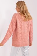 Sweter Damski Model AT-SW-2358.31 Light Pink - AT AT Sweter Damski Model AT-SW-2358.31 Light Pink - AT AT