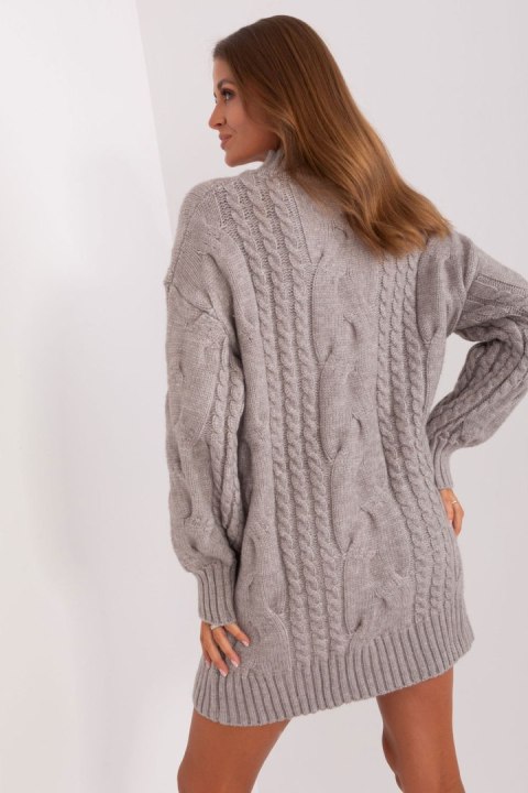Sweter Damski Model AT-SW-2367-1.35P Grey - AT AT Sweter Damski Model AT-SW-2367-1.35P Grey - AT AT