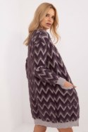 Sweter Kardigan Model AT-SW-2340-A.00 Dark Violet - AT AT Sweter Kardigan Model AT-SW-2340-A.00 Dark Violet - AT AT