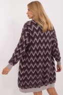 Sweter Kardigan Model AT-SW-2340-A.00 Dark Violet - AT AT Sweter Kardigan Model AT-SW-2340-A.00 Dark Violet - AT AT