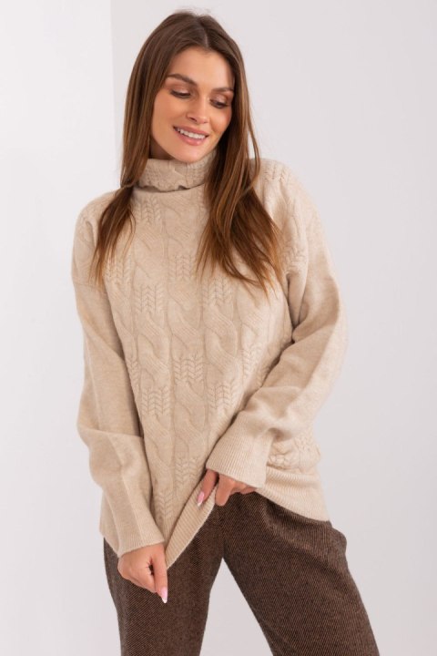 Golf Damski Model AT-SW-23401.97P Beige - AT AT Golf Damski Model AT-SW-23401.97P Beige - AT AT