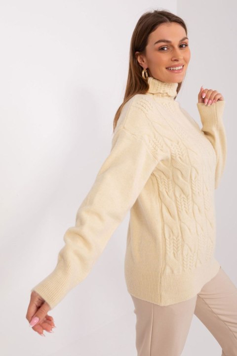 Golf Damski Model AT-SW-23401.97P Light Beige - AT AT Golf Damski Model AT-SW-23401.97P Light Beige - AT AT