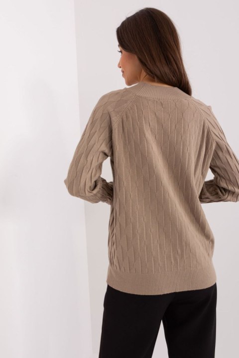 Sweter Damski Model AT-SW-2326.37X Dark Beige - AT AT Sweter Damski Model AT-SW-2326.37X Dark Beige - AT AT