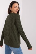 Sweter Damski Model AT-SW-2326.37X Khaki - AT AT Sweter Damski Model AT-SW-2326.37X Khaki - AT AT