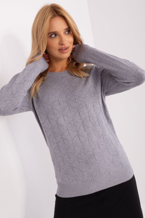 Sweter Damski Model AT-SW-232901.25X Grey - AT AT Sweter Damski Model AT-SW-232901.25X Grey - AT AT