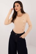 Sweter Damski Model AT-SW-2332-2.62 Beige - AT AT Sweter Damski Model AT-SW-2332-2.62 Beige - AT AT