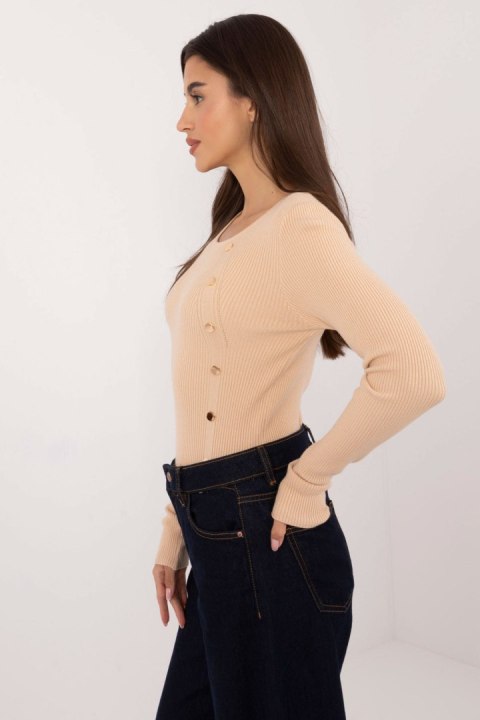 Sweter Damski Model AT-SW-2332-2.62 Beige - AT AT Sweter Damski Model AT-SW-2332-2.62 Beige - AT AT