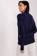 Sweter Damski Model AT-SW-2340.80 Navy - AT AT Sweter Damski Model AT-SW-2340.80 Navy - AT AT