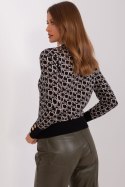 Sweter Damski Model AT-SW-2342.46P Black/Beige - AT AT Sweter Damski Model AT-SW-2342.46P Black/Beige - AT AT