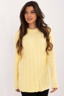 Sweter Damski Model AT-SW-2343.88 Light Yellow - AT AT Sweter Damski Model AT-SW-2343.88 Light Yellow - AT AT