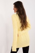 Sweter Damski Model AT-SW-2343.88 Light Yellow - AT AT Sweter Damski Model AT-SW-2343.88 Light Yellow - AT AT