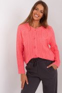 Sweter Damski Model AT-SW-2346-2.99P Coral - AT AT Sweter Damski Model AT-SW-2346-2.99P Coral - AT AT