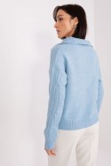 Sweter Damski Model AT-SW-2349-2.27 Light Blue - AT AT Sweter Damski Model AT-SW-2349-2.27 Light Blue - AT AT