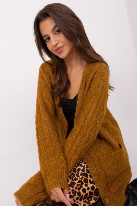 Sweter Damski Model AT-SW-2358.31 Dark Yellow - AT AT Sweter Damski Model AT-SW-2358.31 Dark Yellow - AT AT