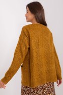Sweter Damski Model AT-SW-2358.31 Dark Yellow - AT AT Sweter Damski Model AT-SW-2358.31 Dark Yellow - AT AT