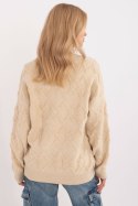 Sweter Damski Model AT-SW-2361.61 Light Beige - AT AT Sweter Damski Model AT-SW-2361.61 Light Beige - AT AT