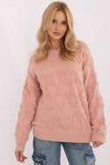 Sweter Damski Model AT-SW-2361.61 Light Pink - AT AT Sweter Damski Model AT-SW-2361.61 Light Pink - AT AT