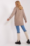Sweter Damski Model AT-SW-2367-1.35P Dark Beige - AT AT Sweter Damski Model AT-SW-2367-1.35P Dark Beige - AT AT