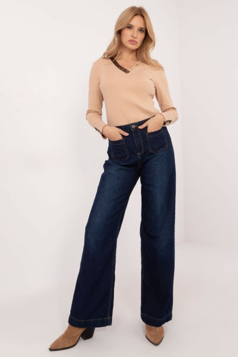 Spodnie Jeansowe Model D80016BD62456D283 Navy - Sublevel Sublevel Spodnie Jeansowe Model D80016BD62456D283 Navy - Sublevel Sublevel