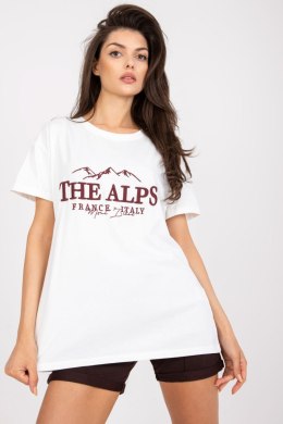 T-shirt Damski Model FA-TS-7720.43P White/Brown - Fancy Fancy