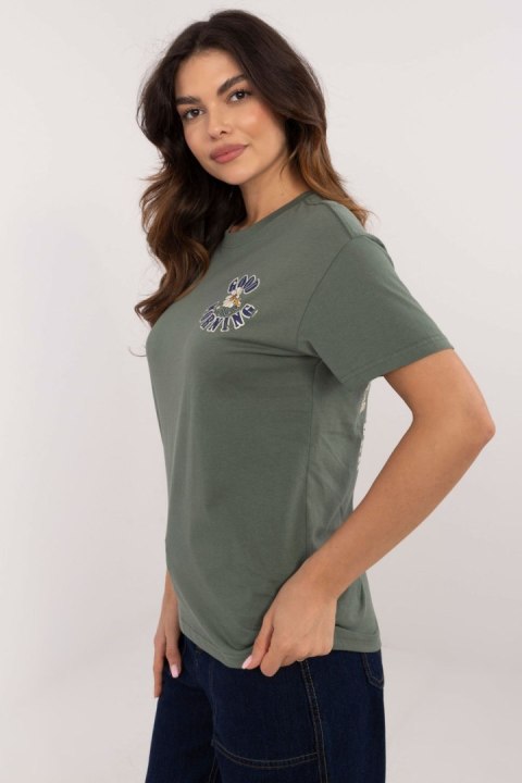 Tshirt Damski Model D12022AC02645F Khaki - Sublevel Sublevel Tshirt Damski Model D12022AC02645F Khaki - Sublevel Sublevel