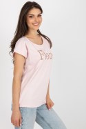 T-shirt Damski Model FA-TS-8515.46 Light Pink - Fancy Fancy T-shirt Damski Model FA-TS-8515.46 Light Pink - Fancy Fancy