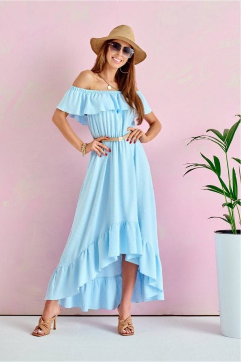 Sukienka Model BLE SUK0334 Błękit - Roco Fashion Roco Fashion Sukienka Model BLE SUK0334 Błękit - Roco Fashion Roco Fashion