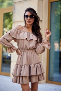 Sukienka Model Morella BEZ SUK0491 Beige - Roco Fashion Roco Fashion