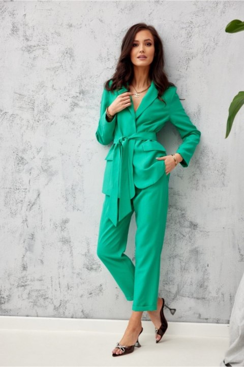 Spodnie Damskie Model ZIE 7/8 0016 Green - Roco Fashion Roco Fashion Spodnie Damskie Model ZIE 7/8 0016 Green - Roco Fashion Roco Fashion